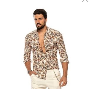 Men’s brand new floral button down shirt